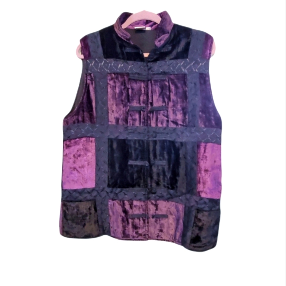 Vintage Parsley and Sage Purple Patchwork vest.